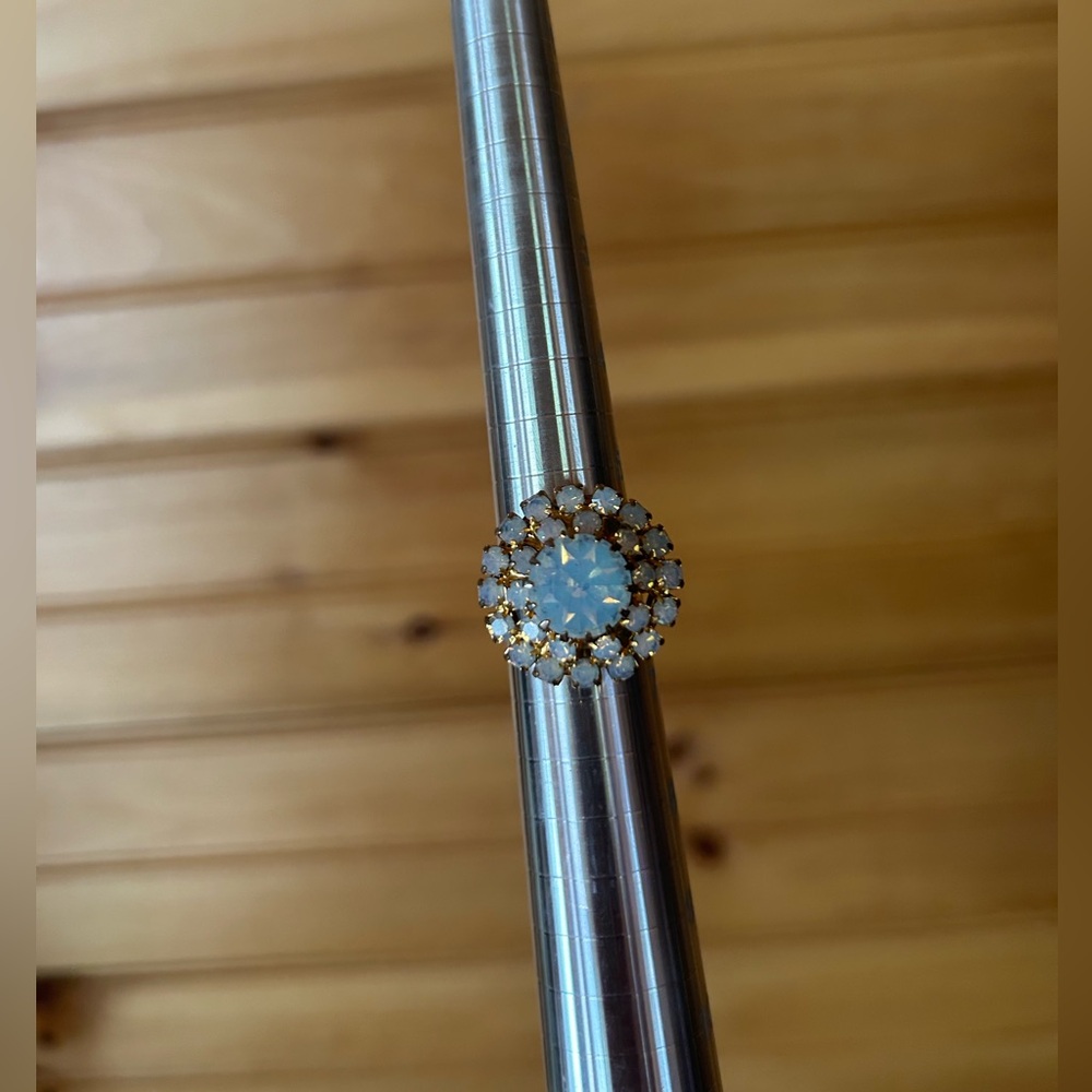 Vintage Faux Opal Cluster Adjustable Ring